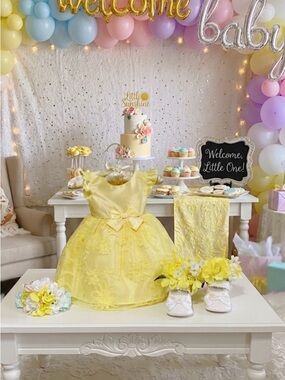 Sweet Sunshine Yellow Centerpiece For Baby Shower, Little Girls Birthday